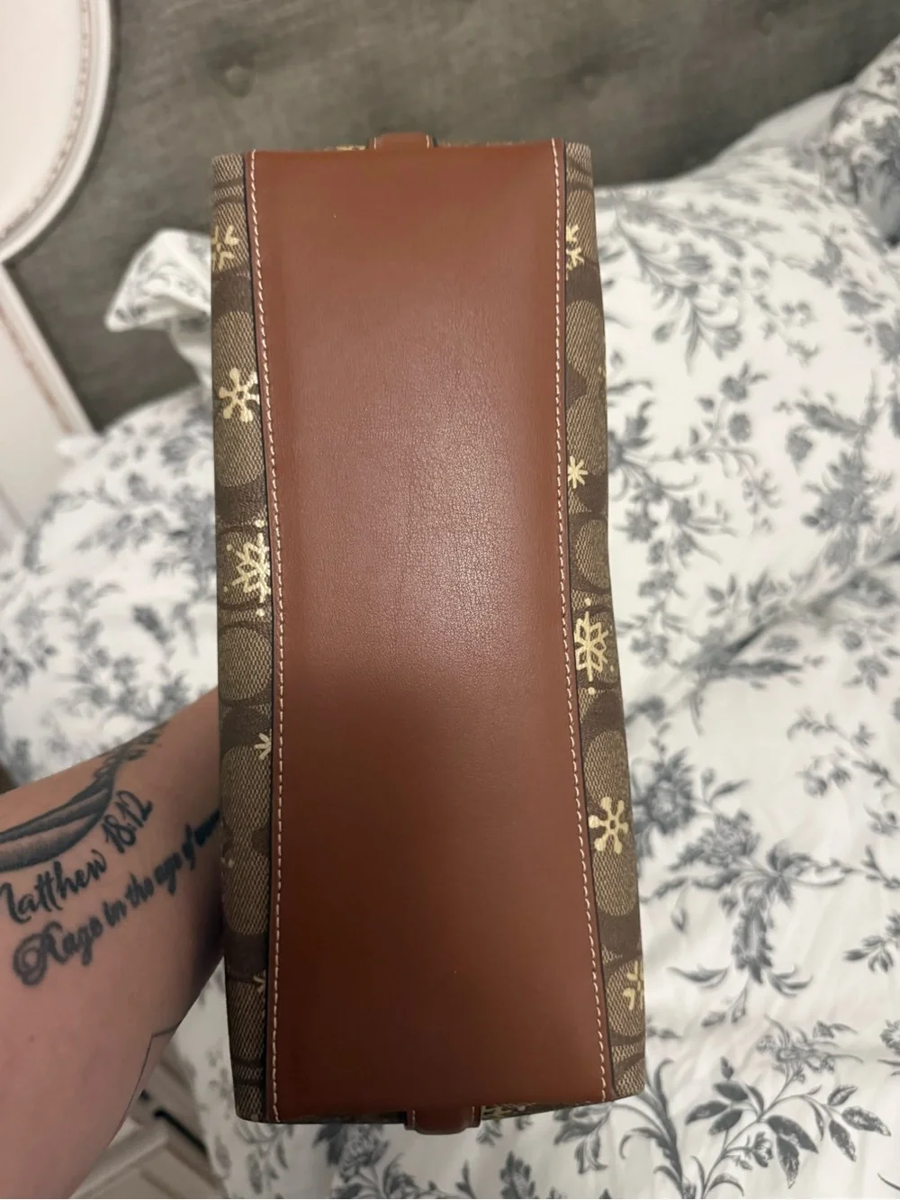 COACH Clara Shoulder Bag In Signature Canvas Leather With Snowflake Print